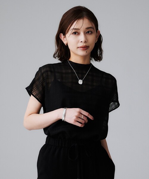 UNTITLED（アンタイトル） ブラウス シャツ 「シアー」チェック