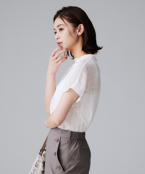 UNTITLED（アンタイトル） ブラウス シャツ 「シアー」チェック