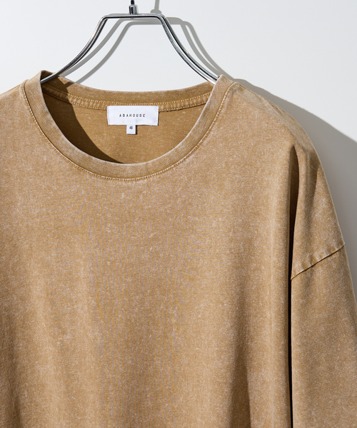 ABAHOUSE（アバハウス） tシャツ 「ピグメント加工」クルーネック半袖