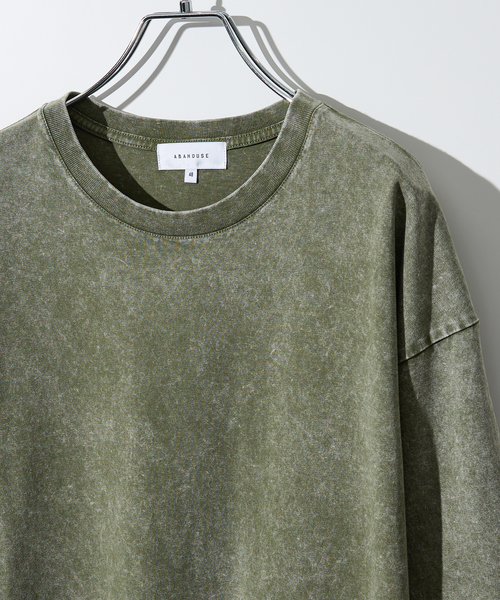ABAHOUSE（アバハウス） tシャツ 「ピグメント加工」クルーネック半袖
