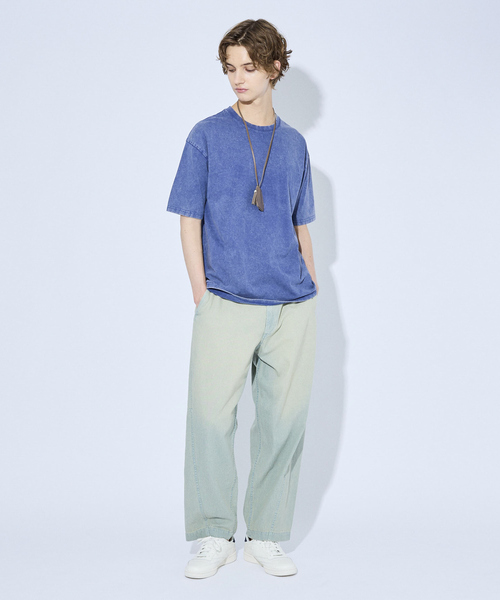 ABAHOUSE（アバハウス） tシャツ 「ピグメント加工」クルーネック半袖