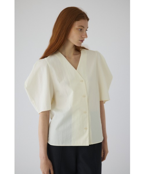 RIM.ARK ブラウス シャツ 半袖 入学式 Volume sleeve v-neck SH