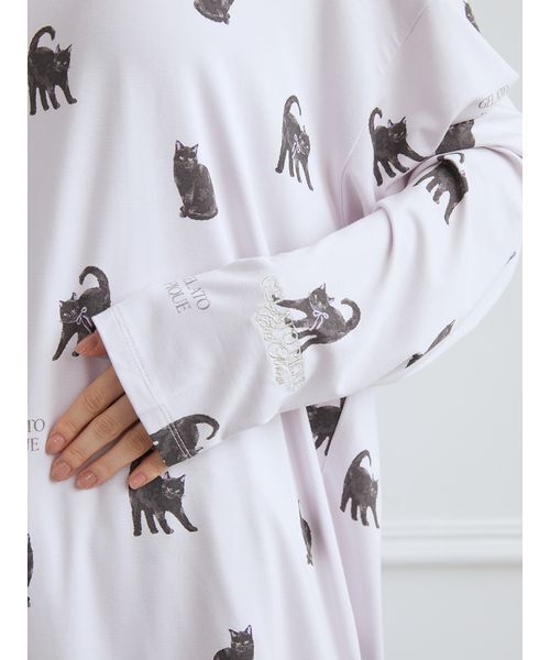 gelato pique（ジェラートピケ） パジャマ ルームウェア CAT総柄ロンT