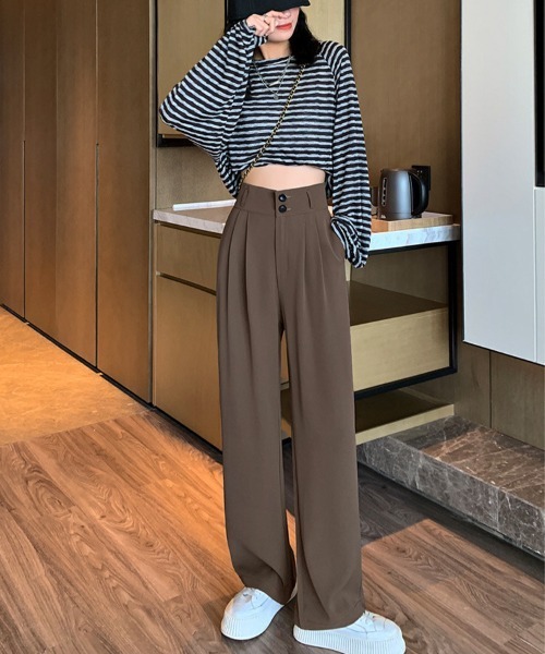 Sally Lunn スラックス パンツ ダブルボタンスラックスパンツ