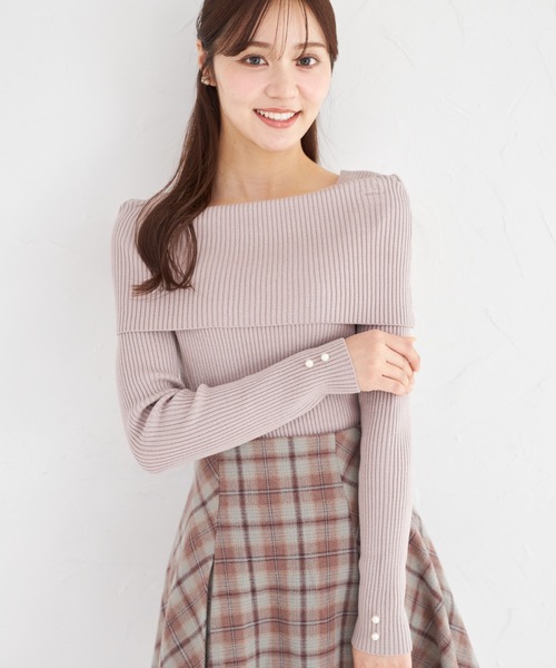 【店舗限定カラー】パールニットトップス tocco closet（トッコ クローゼット） ニット セーター 「ZOZO限定