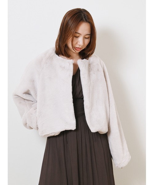 FRAY I.D（フレイ・アイディー） ファーコート 0 ベージュ レディース