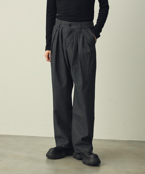 Shoowtime（ショウタイム） スラックス Pinstripe 3-pleat straight