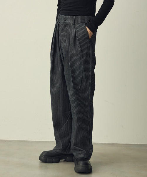 Shoowtime（ショウタイム） スラックス Pinstripe 3-pleat straight