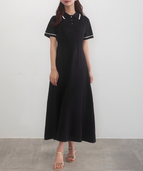 「CENEA」 半袖ワンピース MEDIUM ネイビー レディース_画像2