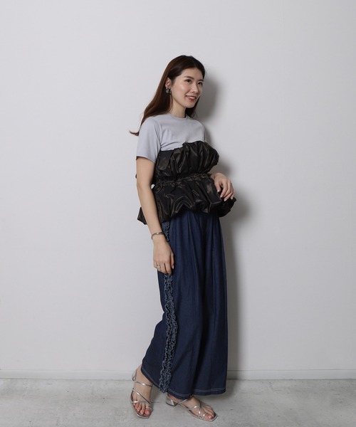 「Re.Verofonna」 半袖カットソー MEDIUM ブラック レディース_画像9