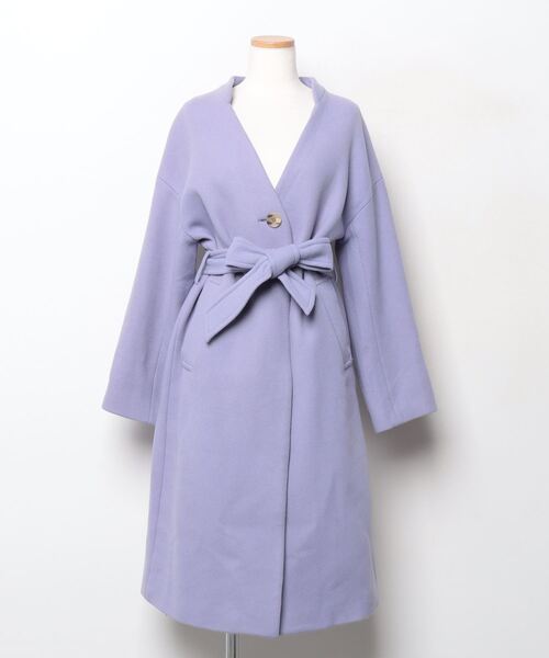 green label relaxing」 ノーカラーコート 34 パープル レディース 