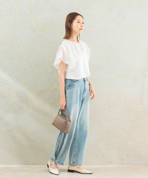 「URBAN RESEARCH ROSSO WOMEN」 半袖ブラウス FREE ホワイト レディースの画像