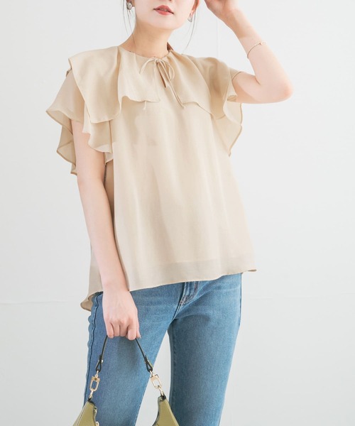 「URBAN RESEARCH ROSSO WOMEN」 半袖ブラウス FREE ホワイト レディースの画像