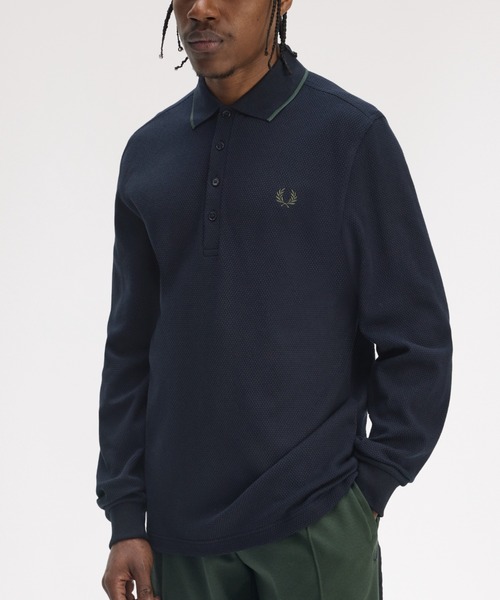 FRED PERRY（フレッドペリー） ポロシャツ Textured Long Sleeve Polo