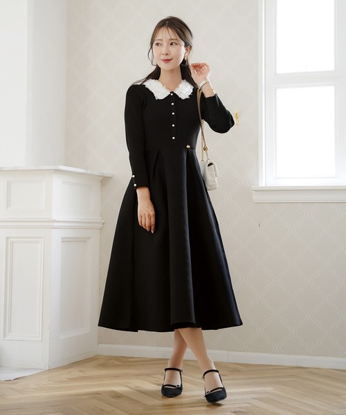 le reve vaniller（ル レーヴ ヴァニレ） ワンピース フラワー 襟付き