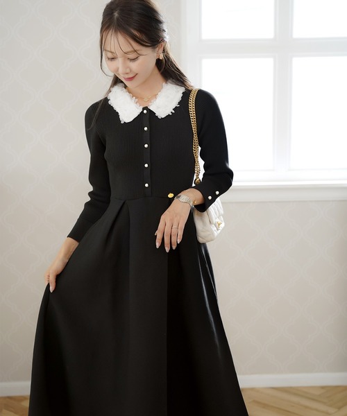 le reve vaniller（ル レーヴ ヴァニレ） ワンピース フラワー 襟付き