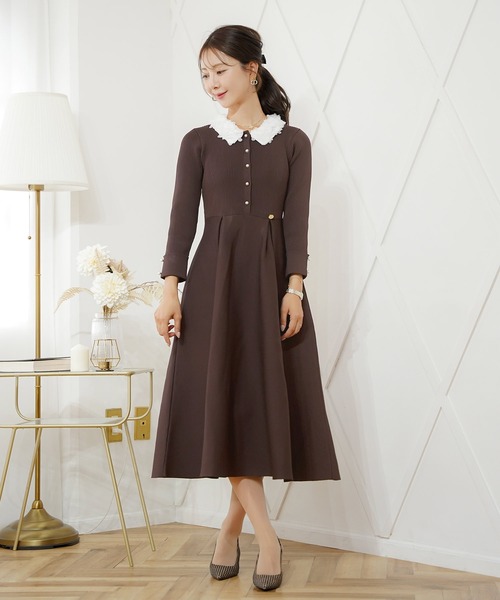 le reve vaniller（ル レーヴ ヴァニレ） ワンピース フラワー 襟付き