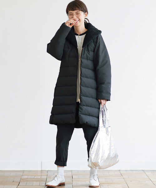 「Sunny clouds」 ダウンコート LARGE ブラック レディース_画像2