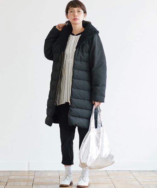 「Sunny clouds」 ダウンコート LARGE ブラック レディース_画像3