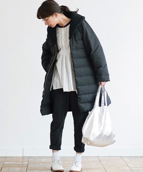 「Sunny clouds」 ダウンコート LARGE ブラック レディース_画像4