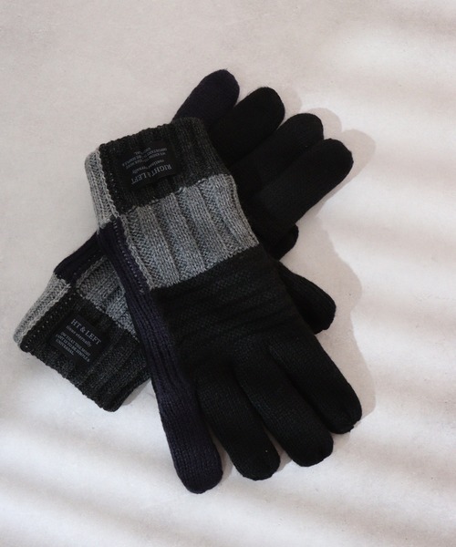 FUNALIVE（ファンアライブ） 手袋 配色パッチワーク 裏ボア メンズ