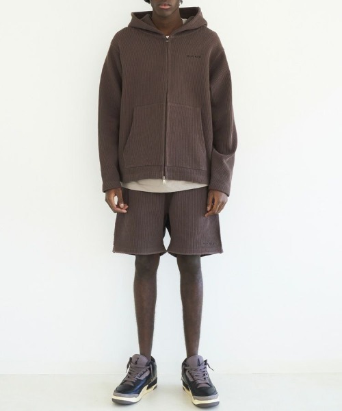STYLISE パーカー 「MLVINCE」KNIT ZIP HOODY / ストーンブラウン