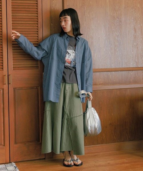 niko and…（ニコアンド） デニムスカート LARGE グレー レディース