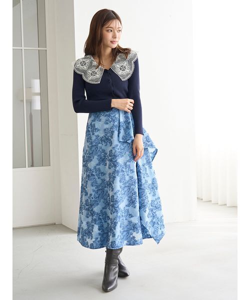 SNIDEL（スナイデル） ニット セーター エンブロイダリーカラーニット