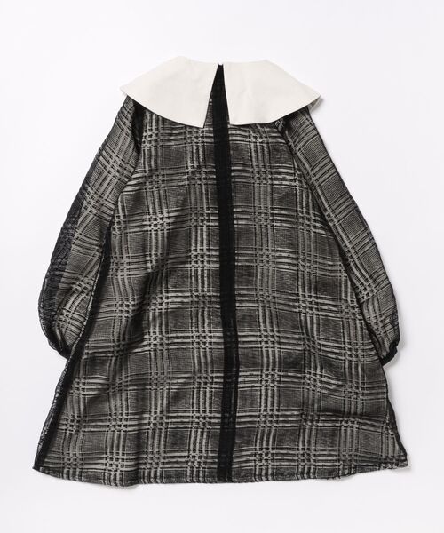 maarook - 衣装 チェックオーガンジーワンピース キッズ お子さん服 うしろ帯