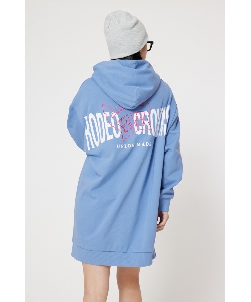 「RODEO CROWNS WIDE BOWL」 長袖ワンピース FREE グレー×ホワイト レディース_画像3