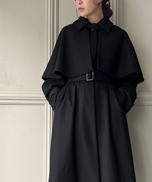 「JUNOAH」 ステンカラーコート MEDIUM ダークブラウン レディース_画像2