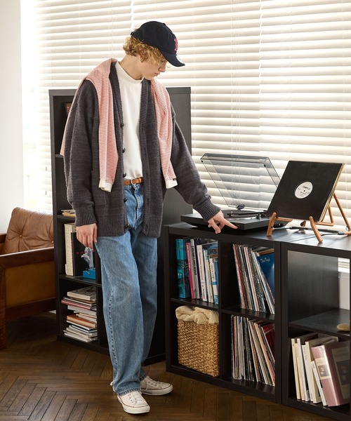 「PENNEYS」 ニットカーディガン M グリーン メンズ_画像4