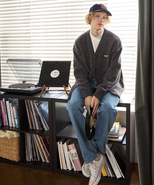 「PENNEYS」 ニットカーディガン M グリーン メンズ_画像7