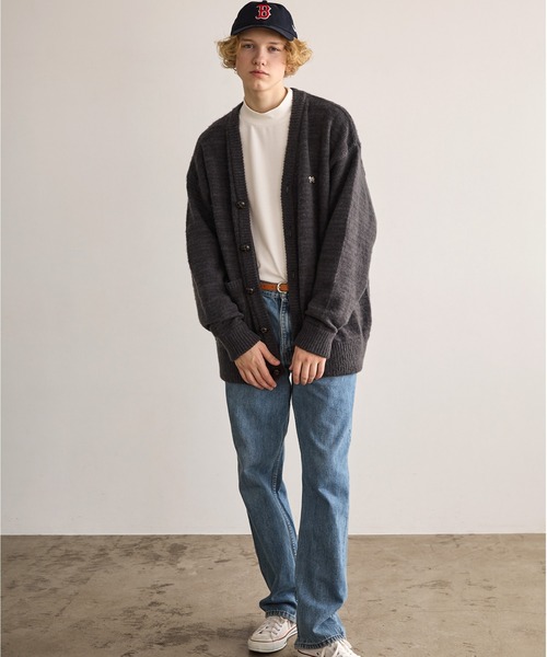 「PENNEYS」 ニットカーディガン M グリーン メンズ_画像9