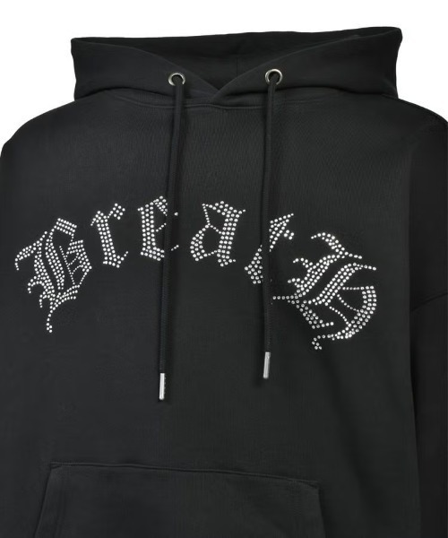 STYLISE パーカー 「BREATH」OLD ENGLISH LOGO RHINESTONE HOODIE 