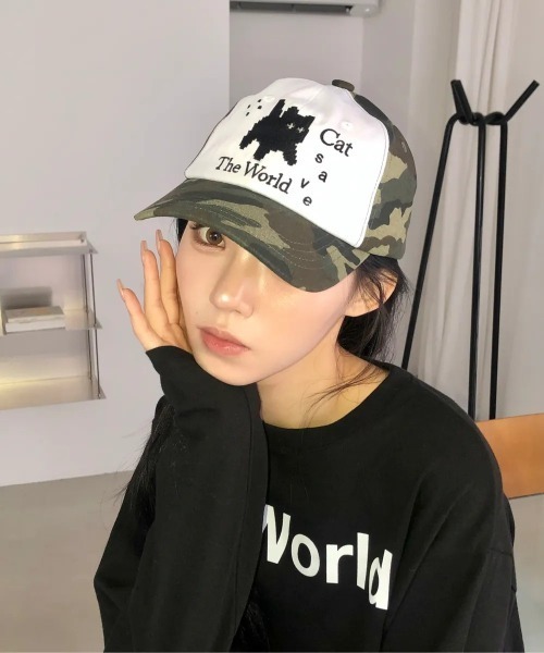 キャップ 帽子 CATSAVETHEWORLDブランド直輸入正規品/ピクセルアート