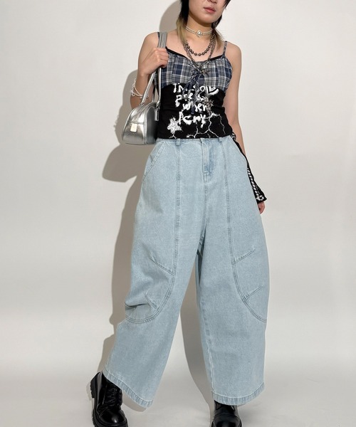 キャミソール Y2K レースアップ チェックキャミ (SS) : ZOZOTOWN Yahoo