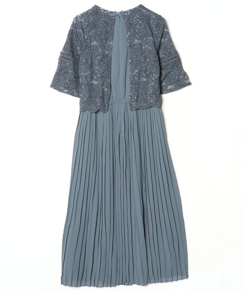 「DRESS PLUS」 7分袖ワンピース XX-LARGE ブルーグレー レディース_画像2