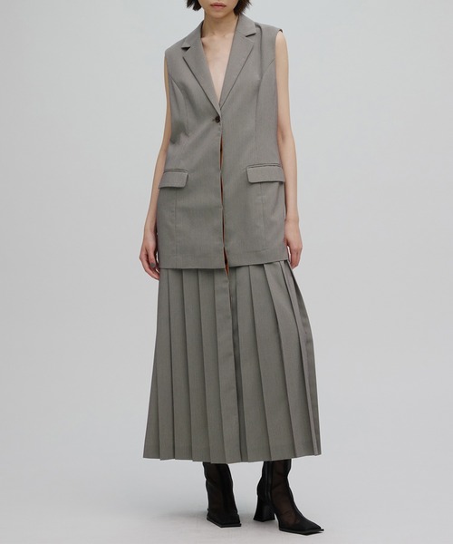 Ameri（アメリ） ワンピース PLEATED SKIRT DOCKING SUIT DRESS