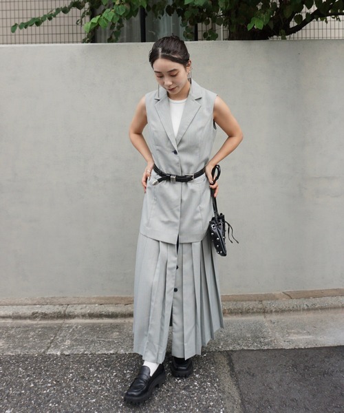 Ameri(アメリ) ワンピース PLEATED SKIRT DOCKING SUIT DRESS Ameri(アメリ) ワンピース PLEATED SKIRT DOCKING SUIT DRESS