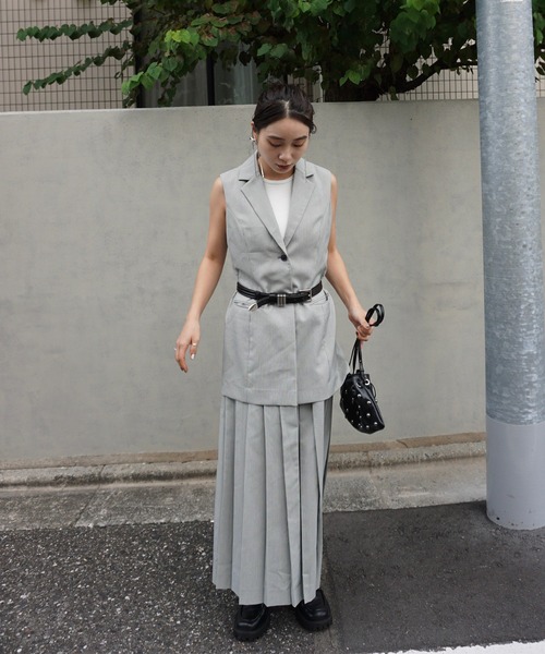 Ameri（アメリ） ワンピース PLEATED SKIRT DOCKING SUIT DRESS