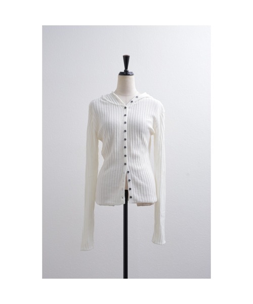 「leimn」 ニットカーディガン FREE レッド レディース_画像2