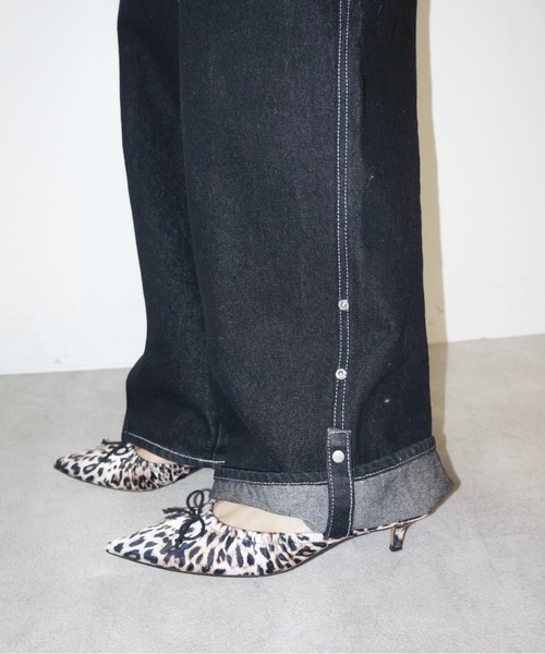 「musubore」 デニムパンツ 0 ブラック レディース_画像5