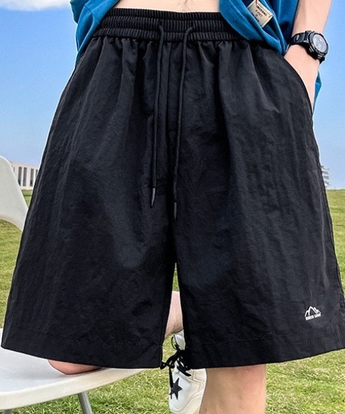 パンツ ワンポイントデザインナイロンハーフパンツ メンズ レディース