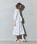シャツワンピース ヒールプリントシャツドレスの詳細画像4