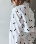 シャツワンピース ヒールプリントシャツドレスの詳細画像5