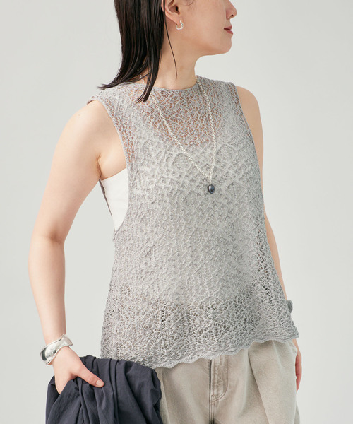 【タグ付新品】enrica/エンリカ レースガラニット　ブラック IENA - 【タグ付新品】enrica/エンリカ レースガラニット ブラックの