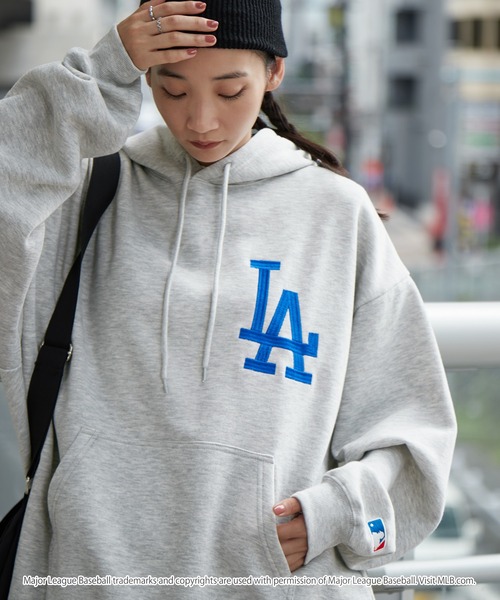 MLB プルオーバーパーカー L アッシュグレー メンズ : ZOZOTOWN Yahoo 