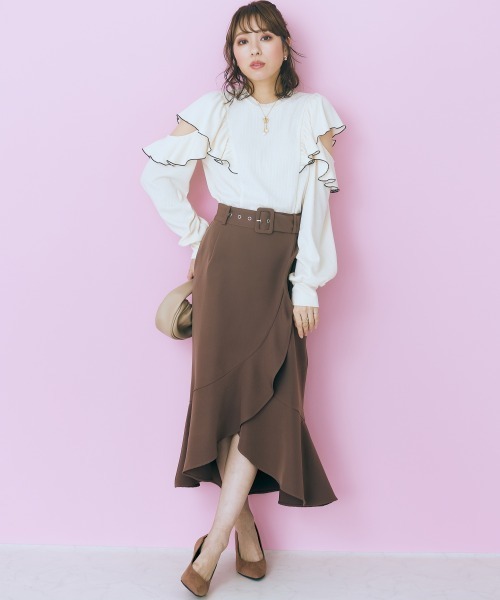 「marun」 長袖カットソー L アイボリー レディース_画像4