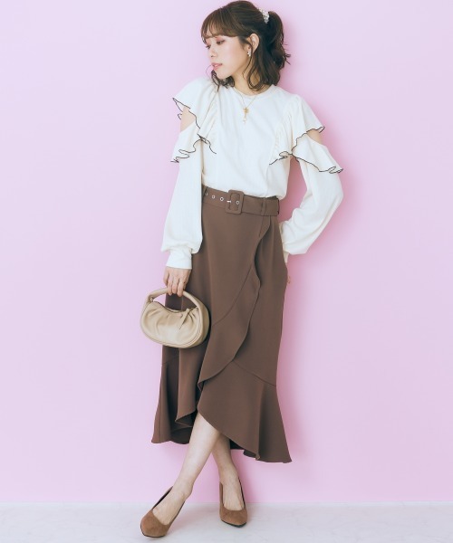 「marun」 長袖カットソー L アイボリー レディース_画像6
